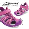 imageDREAM PAIRS Boys Girls Outdoor Summer Sport Athletic Sandals for ToddlerLittleBig KidFuchsiaLightGrey