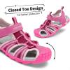 imageDREAM PAIRS Boys Girls Outdoor Summer Sport Athletic Sandals for ToddlerLittleBig KidFuchsiaShellPink