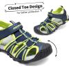 imageDREAM PAIRS Boys Girls Outdoor Summer Sport Athletic Sandals for ToddlerLittleBig KidNavyNeon Green