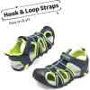imageDREAM PAIRS Boys Girls Outdoor Summer Sport Athletic Sandals for ToddlerLittleBig KidNavyNeon Green