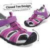 imageDREAM PAIRS Boys Girls Outdoor Summer Sport Athletic Sandals for ToddlerLittleBig KidPurpleFuchsiaLightGrey
