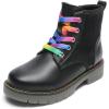 imageDREAM PAIRS Girls Boys Glitter Ankle Boots Side Zipper Combat Shoes with Lace Up for ToddlerLittle KidBig KidBlack  Multicolor