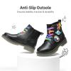 imageDREAM PAIRS Girls Boys Glitter Ankle Boots Side Zipper Combat Shoes with Lace Up for ToddlerLittle KidBig KidBlack  Multicolor