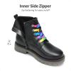 imageDREAM PAIRS Girls Boys Glitter Ankle Boots Side Zipper Combat Shoes with Lace Up for ToddlerLittle KidBig KidBlack  Multicolor