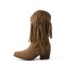 imageDREAM PAIRS Girls Cowboy Boots with Tassel Fringe Cowgirl Boots Kids Western Boots Stylish amp ComfortableBrown