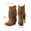 imageDREAM PAIRS Girls Cowboy Boots with Tassel Fringe Cowgirl Boots Kids Western Boots Stylish amp ComfortableBrown