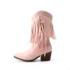 imageDREAM PAIRS Girls Cowboy Boots with Tassel Fringe Cowgirl Boots Kids Western Boots Stylish amp ComfortablePink