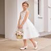 imageDREAM PAIRS Girls Dress Shoes Mary Jane Low Heels Flower Wedding Party Pump Prom Footwear for LittleBig KidsIvory