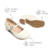 imageDREAM PAIRS Girls Dress Shoes Mary Jane Low Heels Flower Wedding Party Pump Prom Footwear for LittleBig KidsIvory