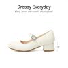 imageDREAM PAIRS Girls Dress Shoes Mary Jane Low Heels Flower Wedding Party Pump Prom Footwear for LittleBig KidsIvory