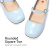 imageDREAM PAIRS Girls Dress Shoes Mary Jane Low Heels Flower Wedding Party Pump Prom Footwear for LittleBig KidsLight Blue