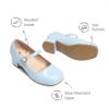 imageDREAM PAIRS Girls Dress Shoes Mary Jane Low Heels Flower Wedding Party Pump Prom Footwear for LittleBig KidsLight Blue