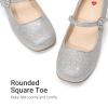 imageDREAM PAIRS Girls Dress Shoes Mary Jane Low Heels Flower Wedding Party Pump Prom Footwear for LittleBig KidsSilver