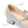 imageDREAM PAIRS Girls Dress Shoes Mary Jane Low Heels Flower Wedding Party Pump Prom Footwear for LittleBig KidsSilver