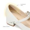imageDREAM PAIRS Girls Dress Shoes Mary Jane Low Heels Flower Wedding Party Pump Prom Footwear for LittleBig KidsWhite