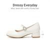 imageDREAM PAIRS Girls Dress Shoes Mary Jane Low Heels Flower Wedding Party Pump Prom Footwear for LittleBig KidsWhite