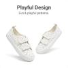 imageDREAM PAIRS Kids Toddler Sneakers Boys Girls Canvas with Cartoon Dual Hook and Loops for School WalkingBeigeMulti