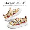 imageDREAM PAIRS Kids Toddler Sneakers Boys Girls Canvas with Cartoon Dual Hook and Loops for School WalkingBrownDinosaur