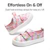 imageDREAM PAIRS Kids Toddler Sneakers Boys Girls Canvas with Cartoon Dual Hook and Loops for School WalkingRainbow