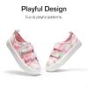 imageDREAM PAIRS Kids Toddler Sneakers Boys Girls Canvas with Cartoon Dual Hook and Loops for School WalkingRainbow