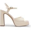 imageDREAM PAIRS Platform Heels for Women Square Toe Chunky High Heels Ankle Strap Sandals for Wedding Party Formal EventBeige