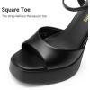 imageDREAM PAIRS Platform Heels for Women Square Toe Chunky High Heels Ankle Strap Sandals for Wedding Party Formal EventBlack