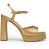 imageDREAM PAIRS Platform Heels for Women Square Toe Chunky High Heels Ankle Strap Sandals for Wedding Party Formal EventGold