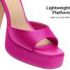 imageDREAM PAIRS Platform Heels for Women Square Toe Chunky High Heels Ankle Strap Sandals for Wedding Party Formal EventHot Pink