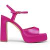 imageDREAM PAIRS Platform Heels for Women Square Toe Chunky High Heels Ankle Strap Sandals for Wedding Party Formal EventHot Pink