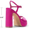 imageDREAM PAIRS Platform Heels for Women Square Toe Chunky High Heels Ankle Strap Sandals for Wedding Party Formal EventHot Pink