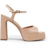 imageDREAM PAIRS Platform Heels for Women Square Toe Chunky High Heels Ankle Strap Sandals for Wedding Party Formal EventNude