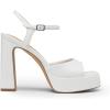 imageDREAM PAIRS Platform Heels for Women Square Toe Chunky High Heels Ankle Strap Sandals for Wedding Party Formal EventWhite