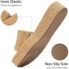 imageDREAM PAIRS Women Platform Slides Sandals Espadrilles Slip On Low Wedge Summer Open Toe Bohemia Dressy Beach Vacation ShoesBrown
