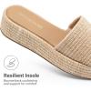 imageDREAM PAIRS Women Platform Slides Sandals Espadrilles Slip On Low Wedge Summer Open Toe Bohemia Dressy Beach Vacation ShoesNatural