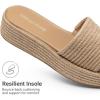 imageDREAM PAIRS Women Platform Slides Sandals Espadrilles Slip On Low Wedge Summer Open Toe Bohemia Dressy Beach Vacation ShoesTaupe
