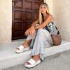 imageDREAM PAIRS Women Platform Slides Sandals Espadrilles Slip On Low Wedge Summer Open Toe Bohemia Dressy Beach Vacation ShoesWhite