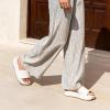 imageDREAM PAIRS Women Platform Slides Sandals Espadrilles Slip On Low Wedge Summer Open Toe Bohemia Dressy Beach Vacation ShoesWhite