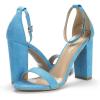 imageDREAM PAIRS Womens HiChunk High Heel Pump SandalsBlueSuede