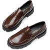 imageDREAM PAIRS Womens Loafers Lug Sole Slip On Platform Chunky Penny Loafers for Women Dressy and Work Business Casual Shoes for WomenBrownpat