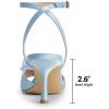 imageDREAM PAIRS Womens Low Kitten Wedding Heels Ankle Strap Square Toe Heeled Sandals Flower Dress ShoesBlue