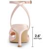 imageDREAM PAIRS Womens Low Kitten Wedding Heels Ankle Strap Square Toe Heeled Sandals Flower Dress ShoesChampagne