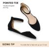 imageDREAM PAIRS Womens Low Wedge Pointed Toe Ankle Strap Dress Comfortable Casual Flats ShoesBlackNubuck