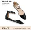 imageDREAM PAIRS Womens Low Wedge Pointed Toe Ankle Strap Dress Comfortable Casual Flats ShoesBlackPu