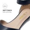 imageDREAM PAIRS Womens Low Wedge Pointed Toe Ankle Strap Dress Comfortable Casual Flats ShoesNavyPu
