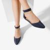 imageDREAM PAIRS Womens Low Wedge Pointed Toe Ankle Strap Dress Comfortable Casual Flats ShoesNavyPu