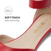 imageDREAM PAIRS Womens Low Wedge Pointed Toe Ankle Strap Dress Comfortable Casual Flats ShoesRedpu1