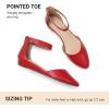 imageDREAM PAIRS Womens Low Wedge Pointed Toe Ankle Strap Dress Comfortable Casual Flats ShoesRedpu1
