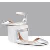 imageDREAM PAIRS Womens Low Wedge Pointed Toe Ankle Strap Dress Comfortable Casual Flats ShoesSilver
