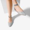 imageDREAM PAIRS Womens Low Wedge Pointed Toe Ankle Strap Dress Comfortable Casual Flats ShoesSilverGlitter
