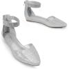 imageDREAM PAIRS Womens Low Wedge Pointed Toe Ankle Strap Dress Comfortable Casual Flats ShoesSilverGlitter